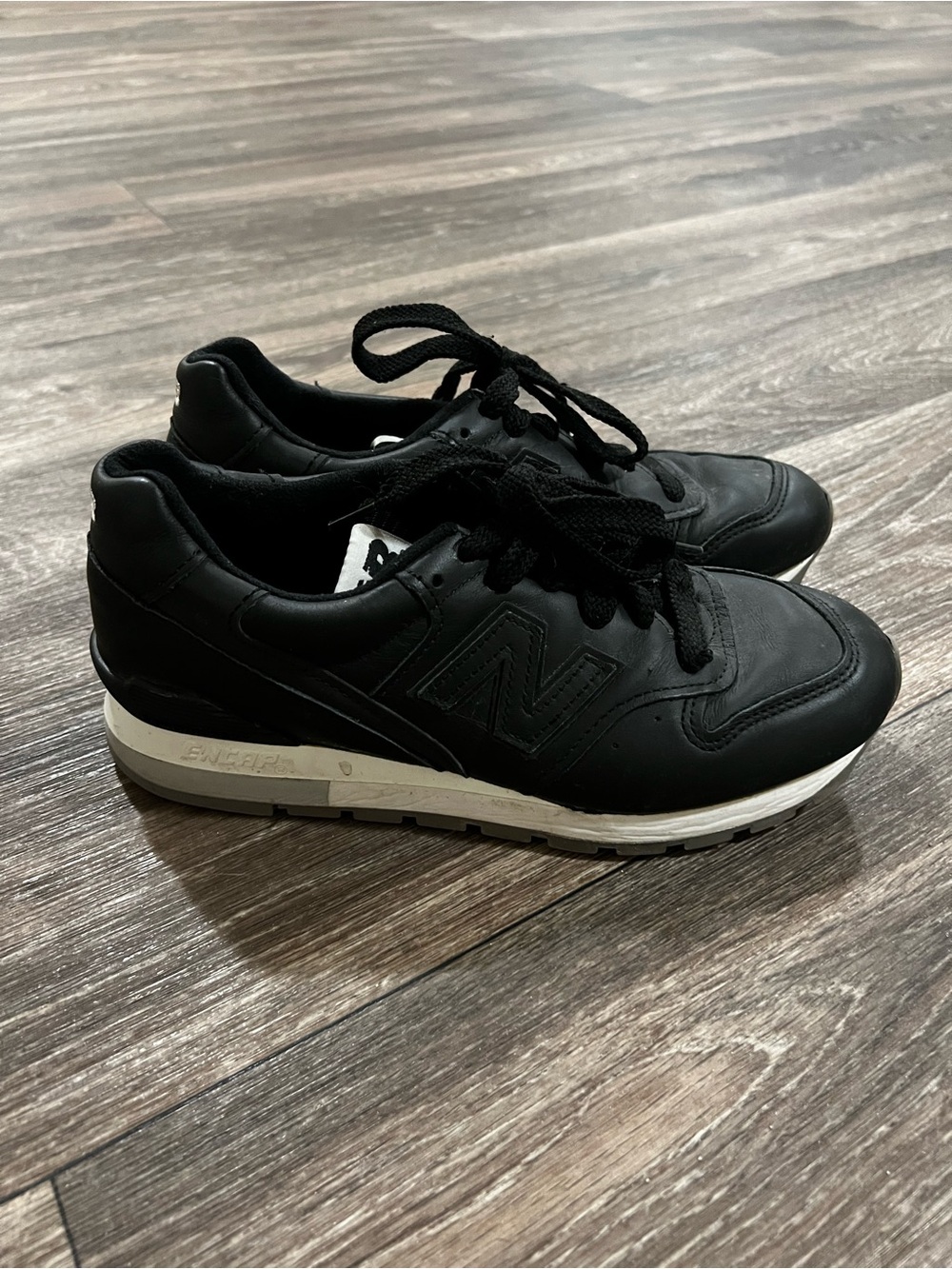 New Balance 996 Made in USA Black Leather Low-Top Sneakers size US 5.5 or EUR 36